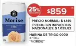 Carrefour Morixe harina de trigo 0000 oferta