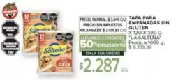 Carrefour La saltena tapa para empanadas sin gluten oferta