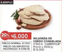 Carrefour Carrefour milanesa de cerdo congelada oferta
