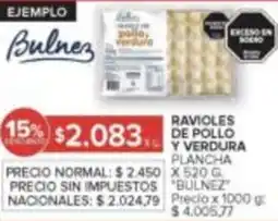 Carrefour Bulnez ravioles de pollo plancha oferta