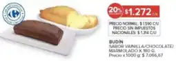 Carrefour Budín sabor vainilla/chocolate/ marmolado oferta