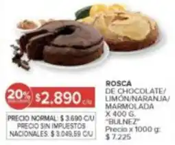 Carrefour Bulnez rosca de chocolate limon/naranja/ marmolada oferta