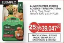 Carrefour Dog chow alimento para perros adultos triple proteina oferta