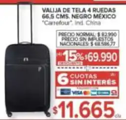 Carrefour Carrefour valija de tela 4 ruedas oferta