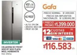 Carrefour Inverter heladera no frost side by side plata oferta