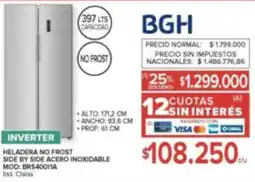 Carrefour Bgh heladera no frost side by side acero inoxidable oferta