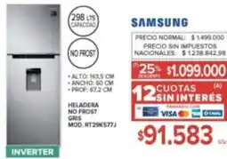 Carrefour Samsung heladera no frost gris oferta