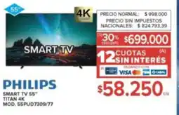 Carrefour Philips smart tv 55" oferta