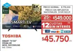 Carrefour Toshiba smart tv 50" oferta