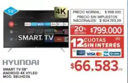 Carrefour Hyundai smart tv 58" oferta
