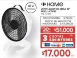 Carrefour Home ventilador de mesa 12" oferta