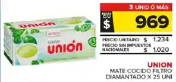 Carrefour Maxi Unión mate cocido filtro diamantado oferta