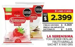 Carrefour Maxi La serenisima yogur beb deslac fruti/vainilla sachet oferta