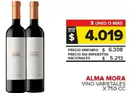 Carrefour Maxi Alma mora vino varietales oferta