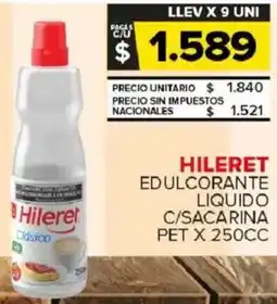 Carrefour Maxi Hileret edulcorante liquido c/sacarina pet oferta