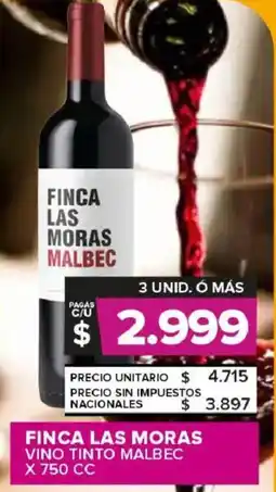 Carrefour Maxi Finca las moras vino tinto malbec oferta