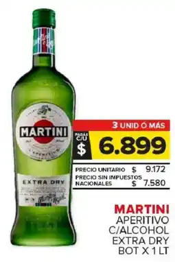 Carrefour Maxi Martini aperitivo c/alcohol extra dry bot oferta