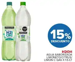 Carrefour Maxi H2oh agua saborizada limoneto/citrus/ limon c gas oferta