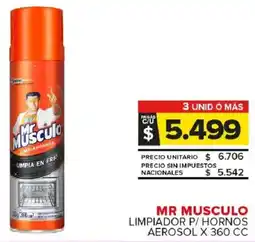 Carrefour Maxi Mr musculo limpiador p/ hornos aerosol oferta