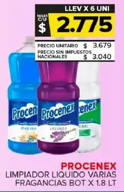 Carrefour Maxi Procenex limpiador liquido varias fragancias bot oferta