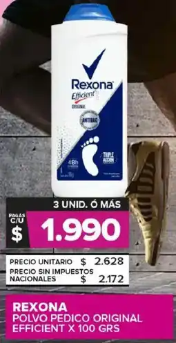 Carrefour Maxi Rexona polvo pedico original efficient oferta