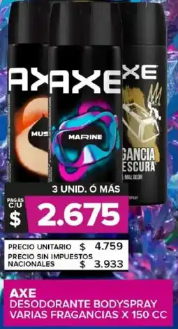 Carrefour Maxi Axe desodorante bodyspray varias fragancias oferta
