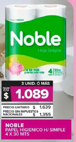 Carrefour Maxi Noble papel higienico h/simple oferta