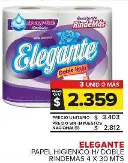 Carrefour Maxi Elegante papel higienico h/doble rindemas oferta