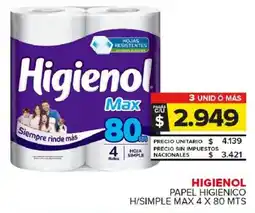 Carrefour Maxi Higienol papel higienico h/simple max oferta