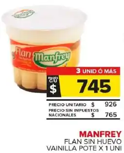 Carrefour Maxi Manfrey flan sin huevo vainilla pote oferta