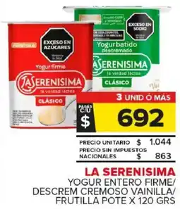 Carrefour Maxi La serenisima yogur entero firme oferta