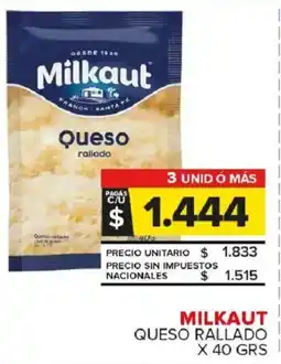 Carrefour Maxi Milkaut queso rallado oferta