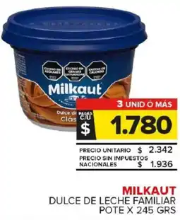 Carrefour Maxi Milkaut dulce de leche familiar pote oferta