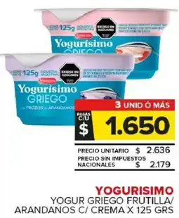 Carrefour Maxi Yogurisimo yogur griego frutilla/ arandanos c/ crema oferta