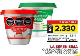 Carrefour Maxi La serenisima queso crema clasico/ light pote oferta