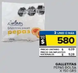 Carrefour Maxi Bulnez galletitas pepas bolsa oferta