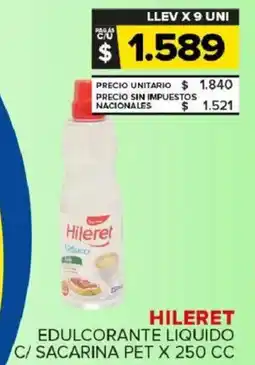 Carrefour Maxi Hileret edulcorante liquido c/ sacarina pet oferta