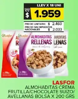 Carrefour Maxi Lasfor almohaditas crema frutilla/chocolate suizo/ avellanas bolsa oferta