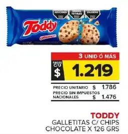 Carrefour Maxi Toddy galletitas c/ chips chocolate oferta