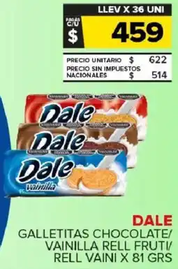 Carrefour Maxi Dale galletitas chocolate/ vainilla rell fruti/ rell vaini oferta