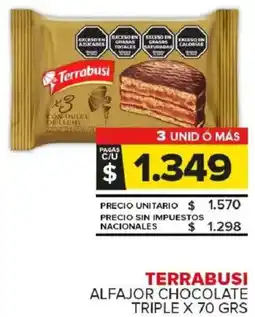 Carrefour Maxi Terrabusi alfajor chocolate triple oferta