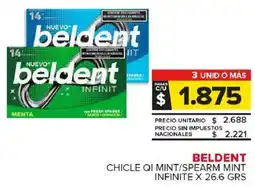 Carrefour Maxi Beldent chicle qi mint/spearm mint infinite oferta