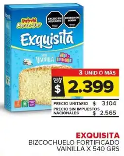 Carrefour Maxi Exquisita bizcochuelo fortificado vainilla oferta