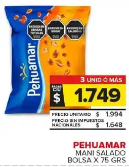 Carrefour Maxi Pehuamar mani salado bolsa oferta