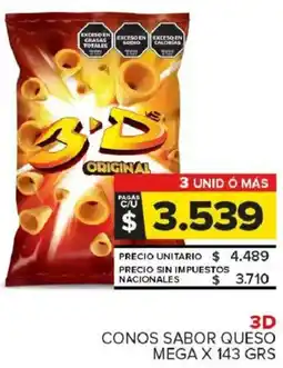 Carrefour Maxi 3d conos sabor queso mega oferta