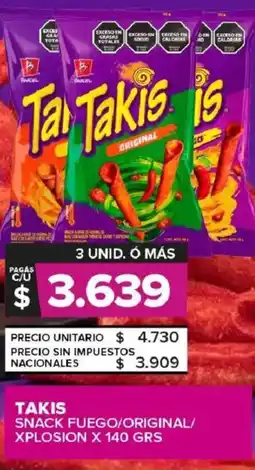 Carrefour Maxi Takis snack fuego/original/ xplosion oferta