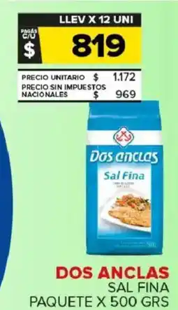 Carrefour Maxi Dos anclas sal fina paquete oferta