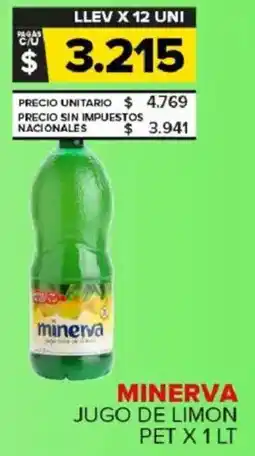 Carrefour Maxi Minerva jugo de limon pet oferta