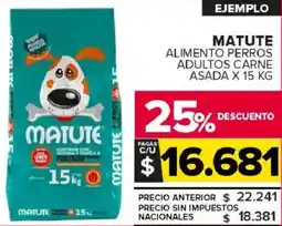 Carrefour Maxi Matute alimento perros adultos carne asada oferta