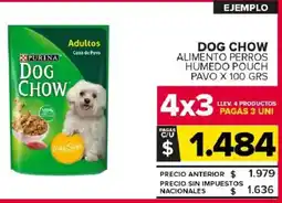 Carrefour Maxi Dog chow alimento perros humedo pouch pavo oferta